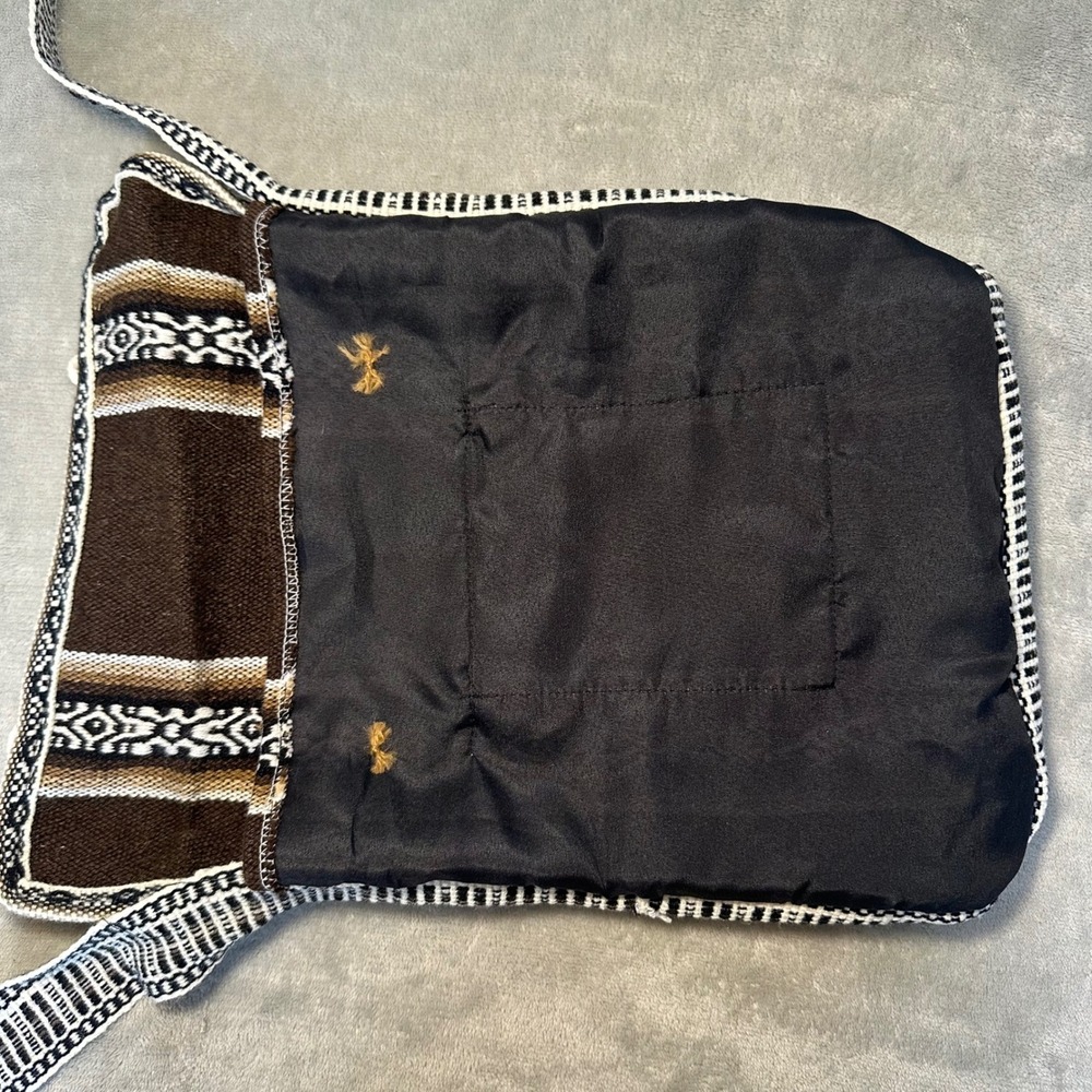 Peruvian Woven Llama Alpaca Crossbody Messenger Bag Brown Southwestern Boho - Picture 6 of 9